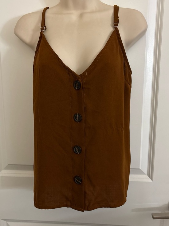 Lily White Tops - Lily White Rust Brown Button-Front Camisole